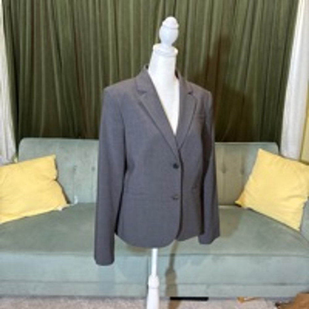 Calvin Klein Lined Two Button Blazer Classic Gray - image 2